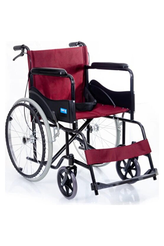 Ky809 Bordo Kumaş Standart Tekerlekli Sandalye