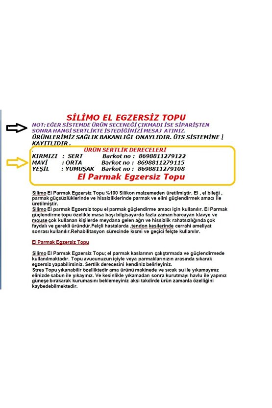 Silikon Stres Topu El Egzersizi Bilek ve Parmak Güçlendirme Topu Fizik Tedavi Topu 3 LÜ SET