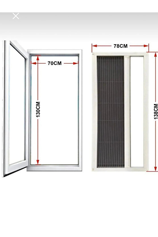 Plise Pileli Sürgülü Sineklik 0-90 X 0-210 Cm, Ahşap Kapı ,pimapen Kapı )pilise