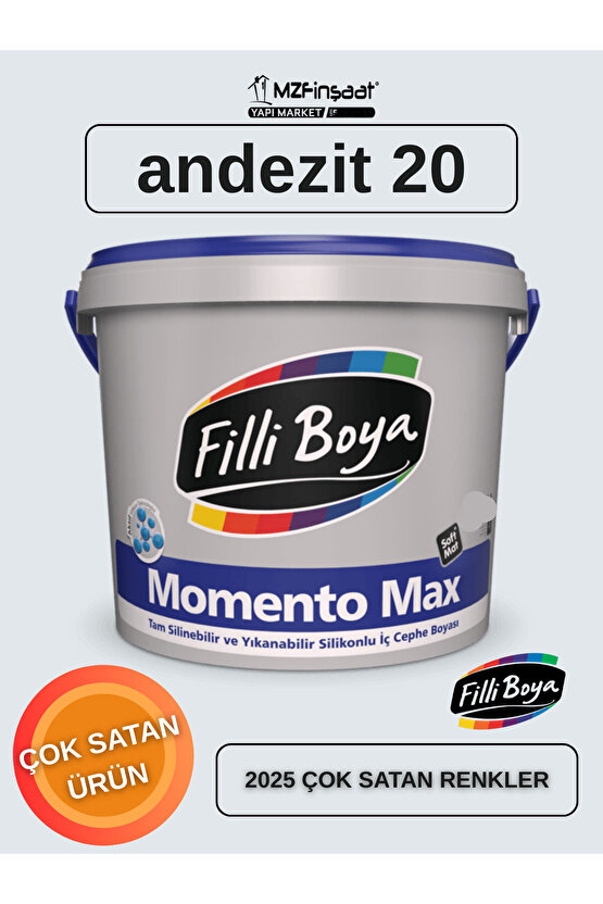 Momento Max Silikonlu İç Cephe Boyası 15L-SİLİNEBİLİR-MAT BOYA-YÜKSEK KAPATICILIK-KOKUSUZ