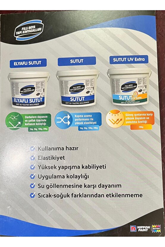 Sutut Likit Su Yalıtım Malzemesi 1 KG 3 KG 10 KG 20 KG DOLUMLARI MEVCUTTUR.