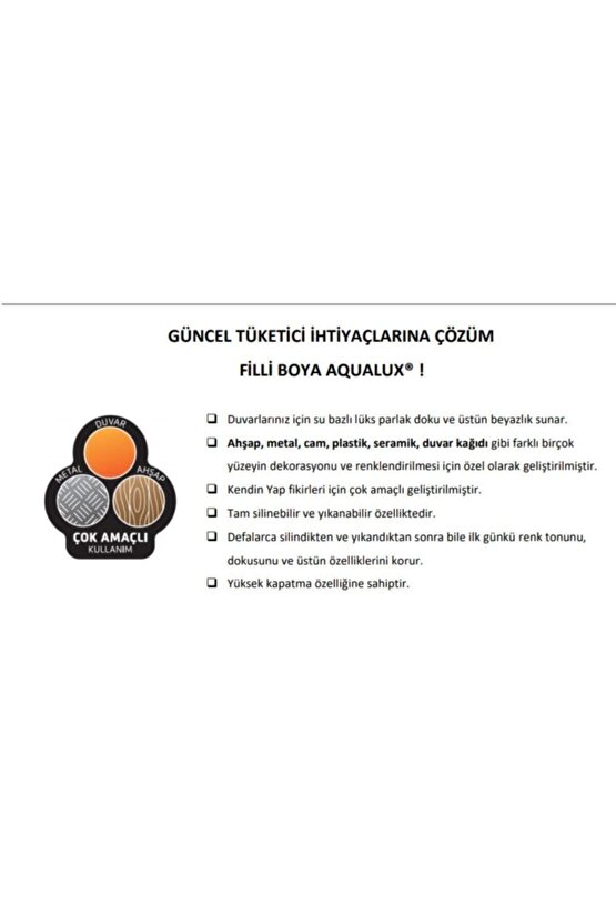 Tüm Yüzeylere Uygun Aqualux Hobimobilya Boyası 0.75 L