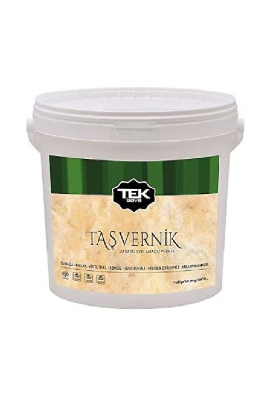 Tek Boya Parlak Su Bazlı Çok Amaçlı Taş Ve Ahşap Verniği 0.75 lt Şeffaf-Kokusuz Şeffaf Vernik