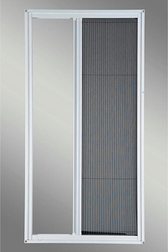 Plise Pileli Sürgülü Kapı Sinekliği ( Demir Kapı,pimapen Kapı)0,90 Cm-0,210 Cm - Beyaz