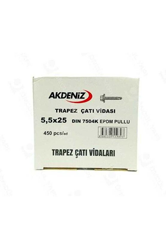 Trapez Çatı Vidası 5.5x 25 Akdeniz 450 Adet