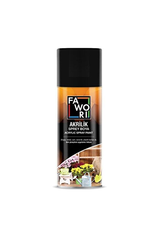 FAWORİ AKRİLİK SPREY BOYA MAT SİYAH (ral 9005)