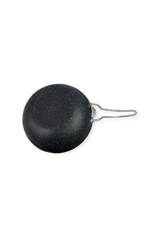28 Cm Döküm Granit Wok Tava Metal Saplı