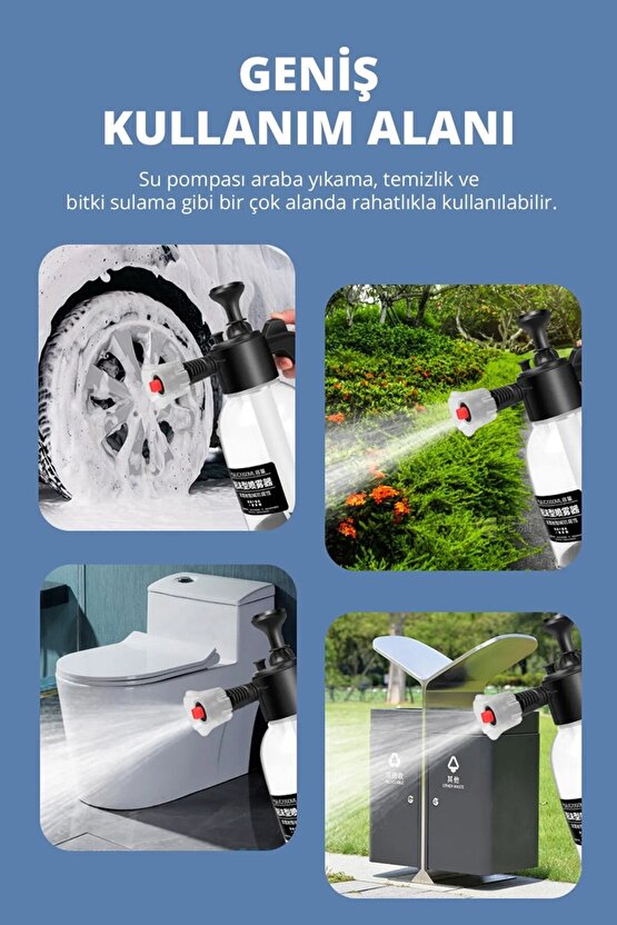 Basınçlı Çok Fonksiyonlu El Pompası, Köpük Püskürtme, Sıvı Püskürtme 2 Lt