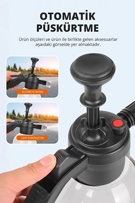 Basınçlı Çok Fonksiyonlu El Pompası, Köpük Püskürtme, Sıvı Püskürtme 2 Lt
