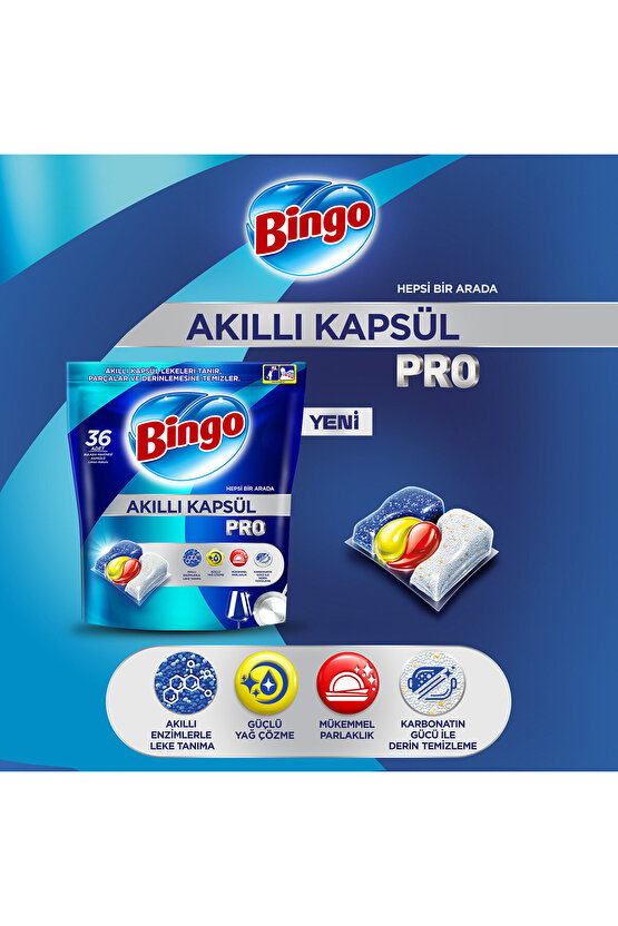 Akıllı Kapsül Pro Bulaşık Makinesi Deterjanı Tableti 36 Adet