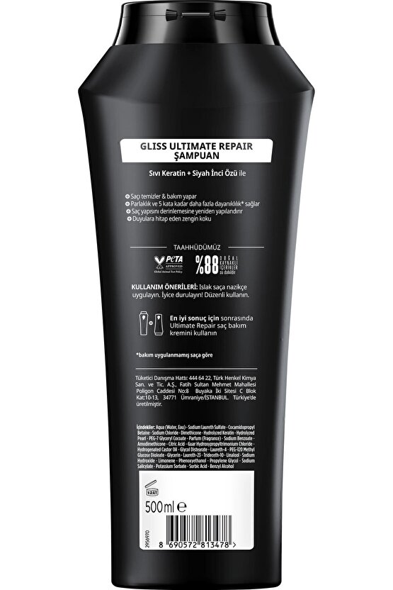 Ultimate Repair Keratin içeren Derinlemesine Güçlendirici Şampuan 400 ml Yıpranmış Kuru Saçlar