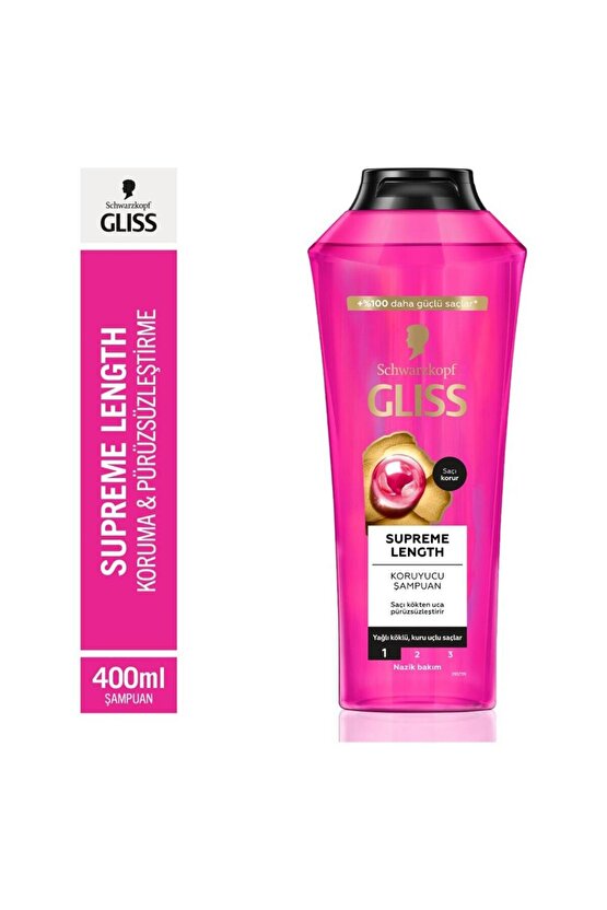 Supreme Length Koruyucui Şampuan Yağlı Köklü, Kuru Uçlu Saçalar 400 ml