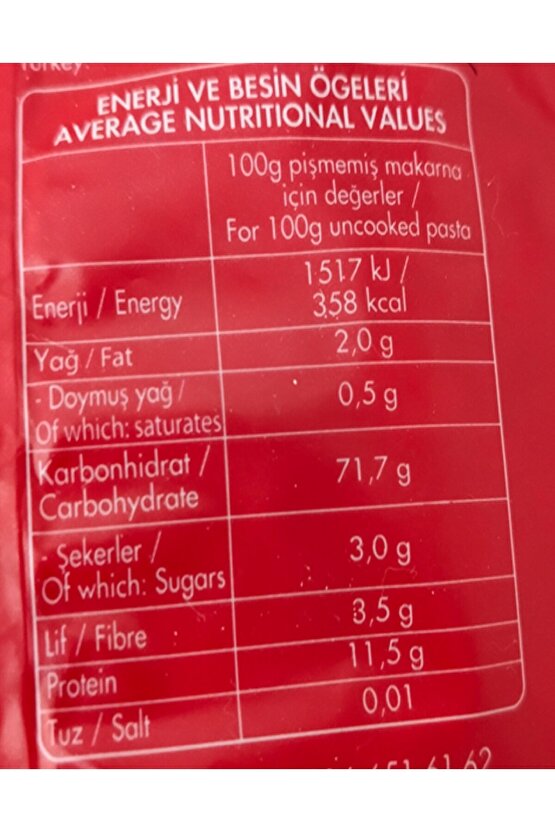 Filiz Yüksük Makarna 500 gr 5 Li Paket