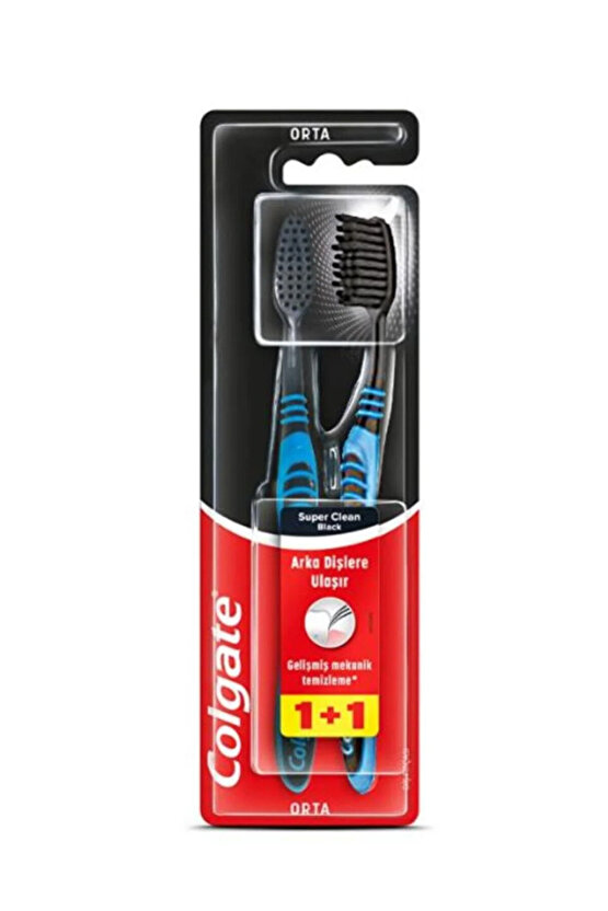 Diş Fırçası Super Clean Black 1+1 Orta