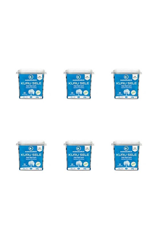 MARMARABİRLİK KURU SELE (XS) SİYAH ZEYTİN 6X400GR