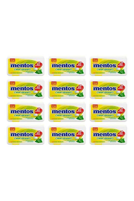 2 Saat Clean Breath Limon Aromalı Tatlandırıcılı Tablet Şekerleme 21 GR * 12 Adet