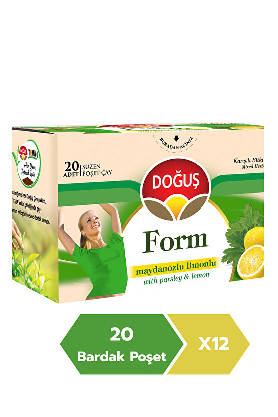 Form Maydonozlu Limonlu Bitki Çayı 20li X 12 Adet