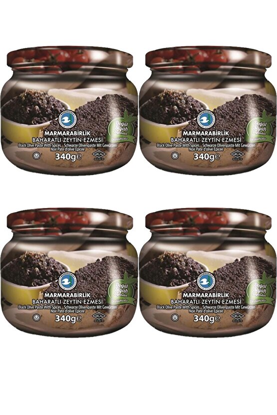 Baharatlı Ezme Siyah Zeytin 340 Gr Cam 4lü