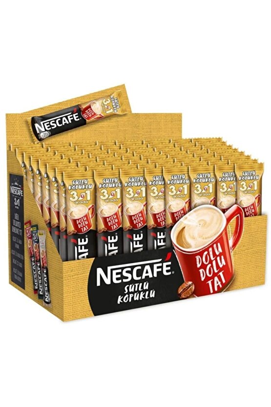 3ü 1 Arada Sütlü Köpüklü Kahve 17.5gr 72li Paket