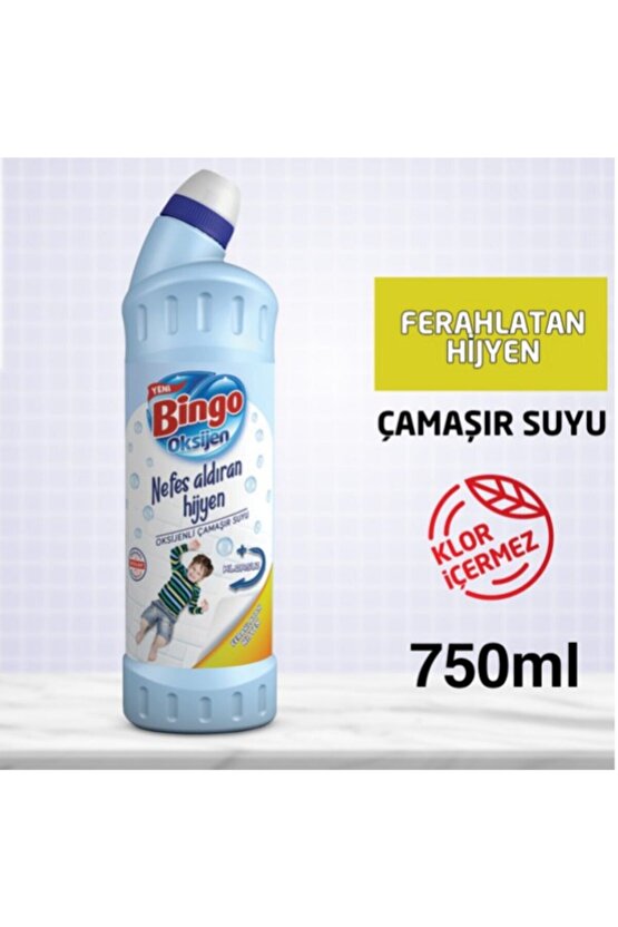 Oksijen Çamaşır Suyu Ferahlatan Hijyen 750 ml 4 Adet
