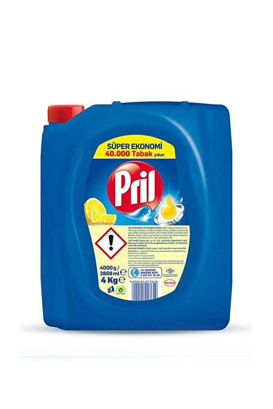 Elde Bulaşık Deterjanı Üç Etkili Güç Limon 4 kg
