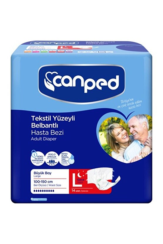 Hasta Bezi Yetişkin Bel Bantlı L - Large - Büyük Boy (GECE) 14 Adet Tekli Pk