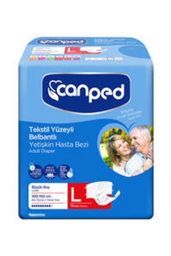 Hasta Bezi Yetişkin Bel Bantlı Tekstil Yüzey L - Büyük - Large 14 Adet Tekli Pk