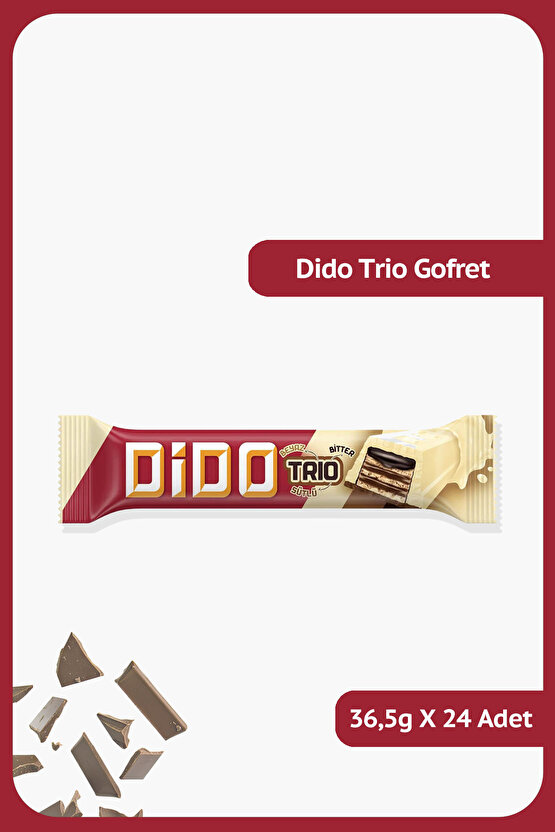 DİDO Trio - Beyaz, Bitter, Sütlü - 36.5 gram - 24 Adet