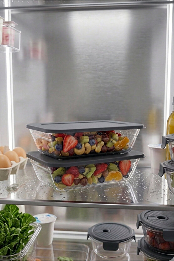 2li Slim Prizma Saklama Kabı Erzak Kabı Bakliyat Saklama Kabı 2LT Dolapiçi Organizer