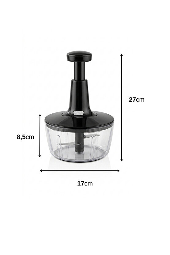3 Bıçaklı Pratik El Rondosu Paslanmaz Çelik El Robotu Doğrayıcı Rondo 1,5 L
