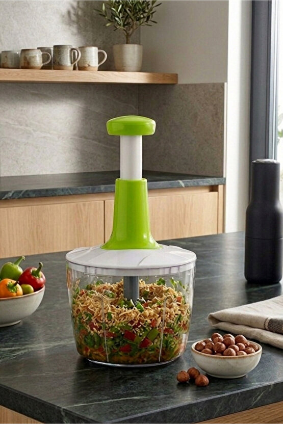 5 Bıçaklı Pratik El Rondosu Paslanmaz Çelik El Robotu Doğrayıcı Rondo 2,5 L