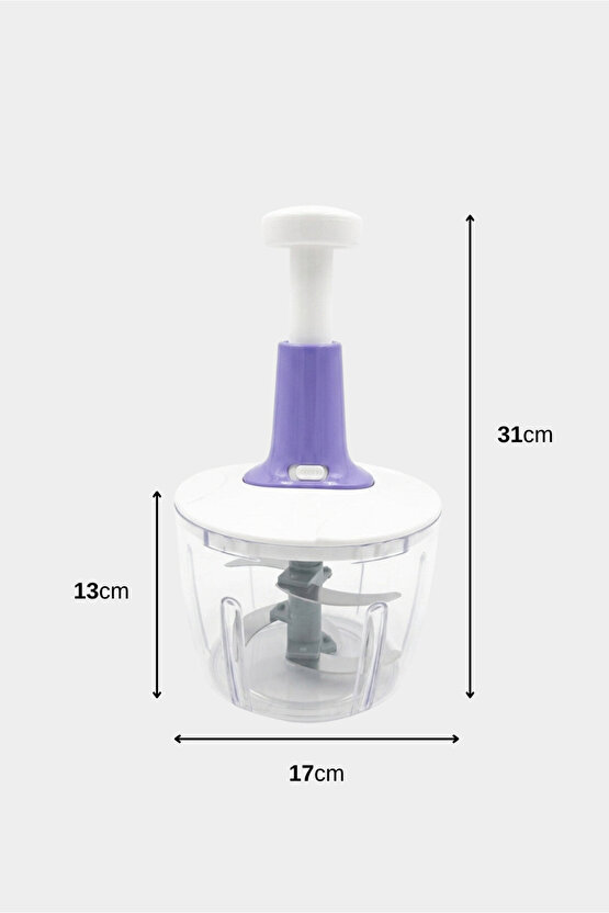 5 Bıçaklı Pratik El Rondosu Paslanmaz Çelik El Robotu Doğrayıcı Rondo 2,5 L