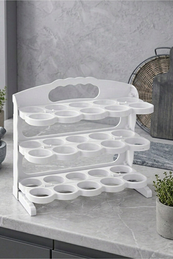 3 Katlı Yumurtalık 30 Bölmeli Yumurta Kutusu Buzdolabı Organizer Kutu