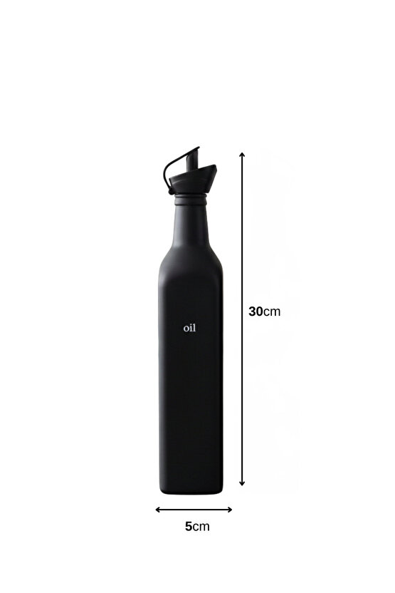 2li Cam Yağdanlık 500 ml Siyah Sirkelik Sıvıyağ Zeytinyağı Şişesi Yağlık