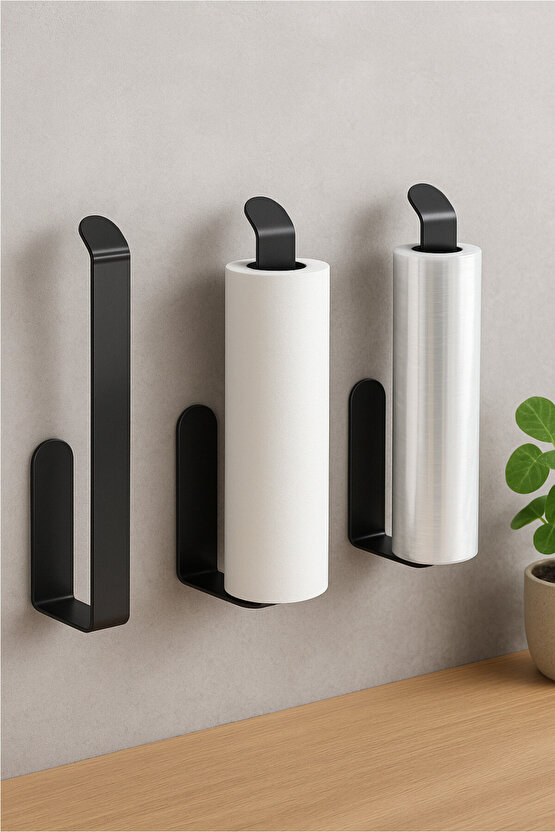 Yapışkanlı Duvar Tipi Metal Havluluk – Modern Kağıt Havlu Tutucu - Havlu Askısı