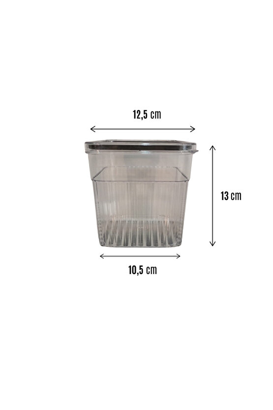 3lü Şeffaf Sızdırmaz Vakumlu Erzak Saklama Kabı Bakliyat Saklama Kutusu 1,6 L