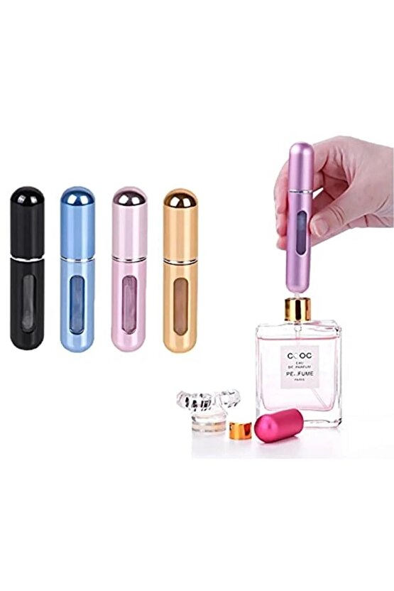 Taşınabilir Mini Parfüm Şişesi Çanta Cep Araç İçi Boy - Doldurulabilir Boş Şişe 5 ml.