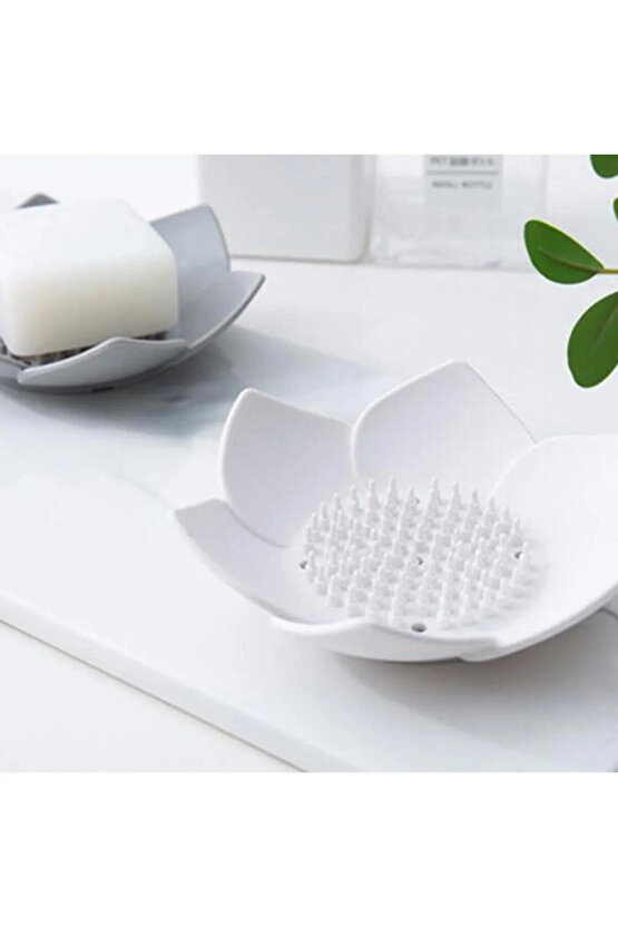 Elastik Lotus Kaydırmaz Katı Sabunluk Ve Süngerlik Silikon Banyo Düzenleyici
