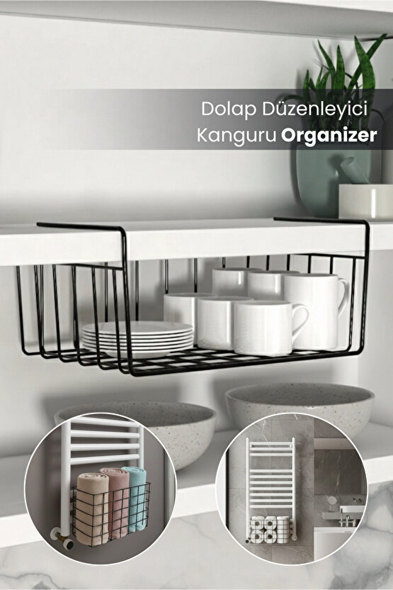 Dolap Düzenleyici Kanguru Organizer - Asılabilir Havlupan Düzenleyici Banyo Mutfak Düzenleyici