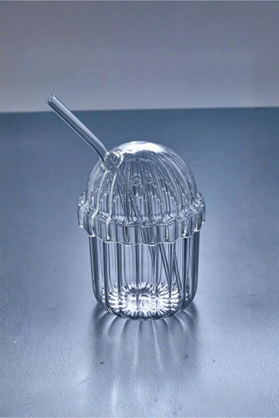 Mika Sert Plastik Kahve Bardağı ve Frozen Meşrubat Bardağı Cam Pipet Hediyeli 430 Ml.