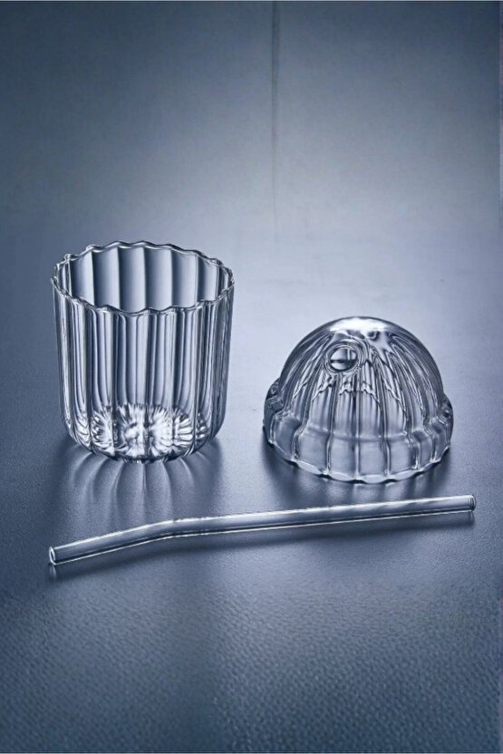 Mika Sert Plastik Kahve Bardağı ve Frozen Meşrubat Bardağı Cam Pipet Hediyeli 430 Ml.