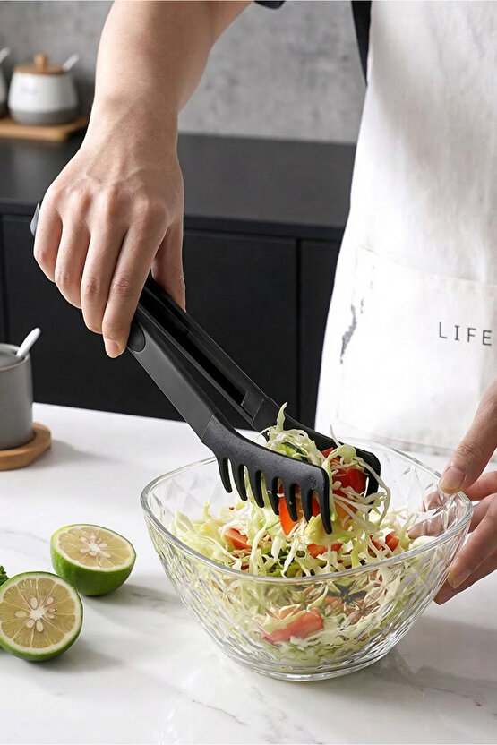 Yanmaz Yapışmaz Yüksek Isıya Dayanıklı Makarna ve Salata Servis Maşası