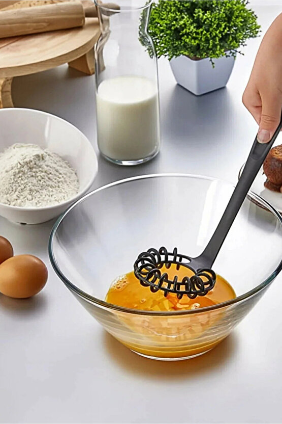 Yanmaz Yapışmaz Yüksek Isıya Dayanıklı Teflon Spiral Çırpıcı - Yumurta Çırpıcı 28 Cm