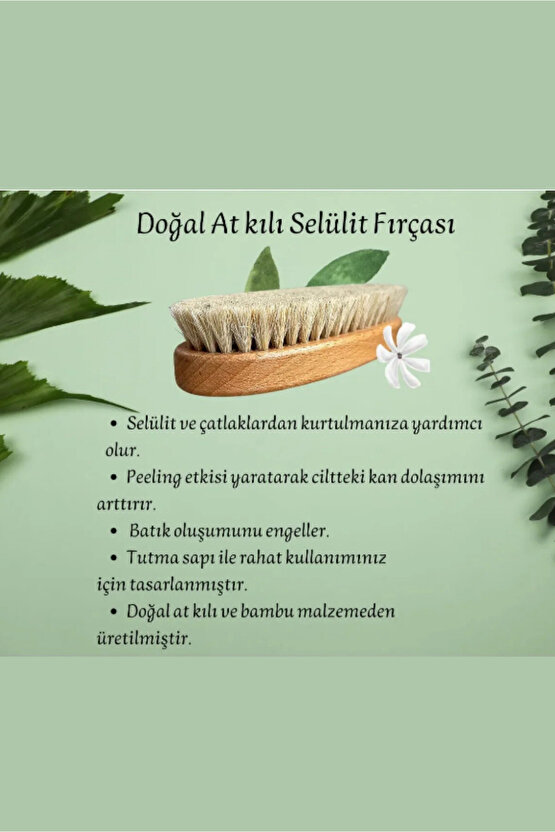 Doğal At Kılı Selülit Fırçası - Ölü Deri Temizleyici ve Peeling Etkili Fırça