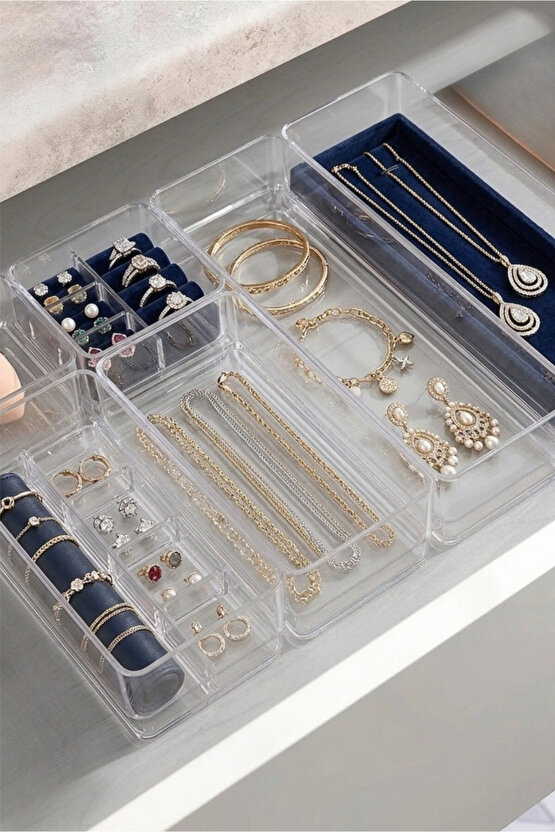 Makyaj ve Takı Düzenleyici Organizer Set 6lı