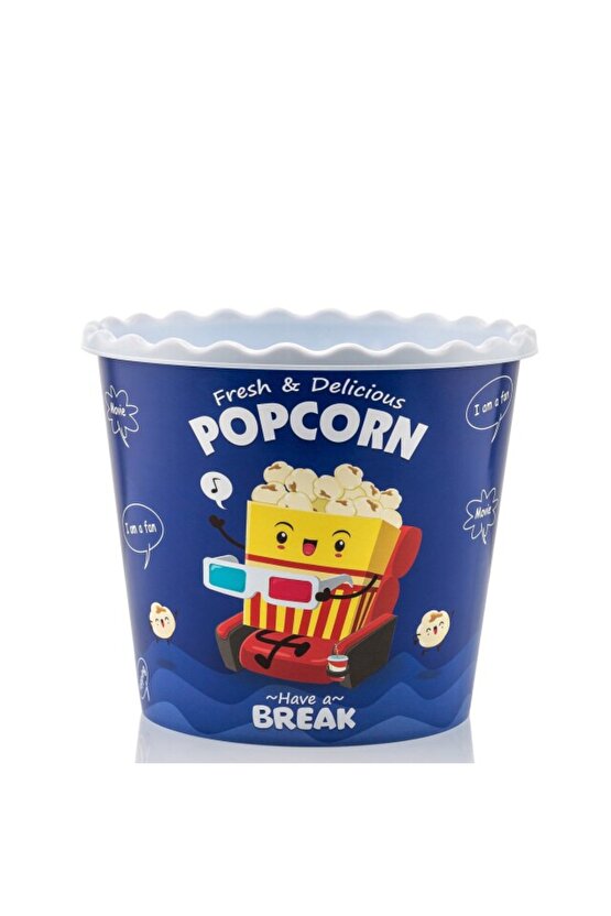 Siyah Popcorn Patlamış Mısır Kovası - Cips ve Çerez Kutusu