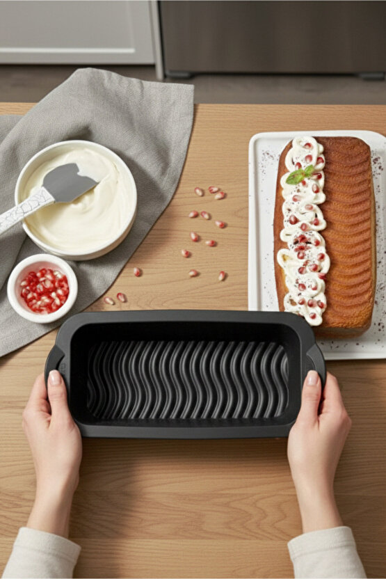 Silikon Fırın - Airfryer Baton Kek Kalıbı - Ekmek Kalıbı - Çok Amaçlı Pişirme Matı