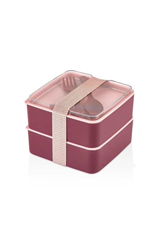2 Katlı Kare Lunchbox Yemek Saklama Kabı Beslenme Kutusu Seti-sporcu Öğrenci Fitness Okul Işyeri