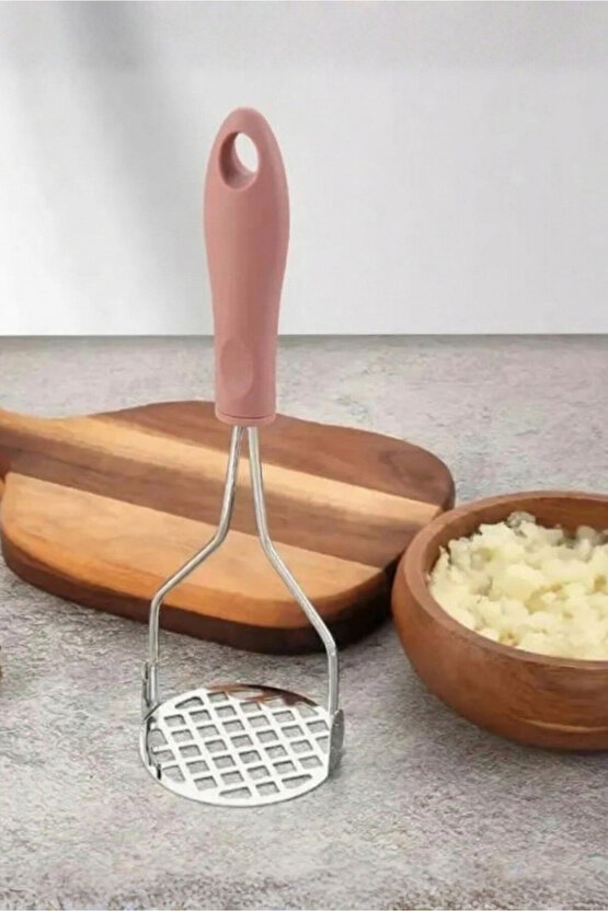 Metal Saplı Metal Patates Ezici - Yuvarlak Baş
