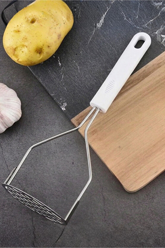 Metal Saplı Metal Patates Ezici - Yuvarlak Baş